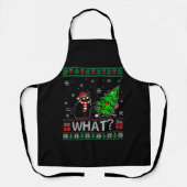 Kat Wat Grappig Zwart Kat Pushing Kerstboom Schort (Voorkant)