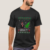 Kat Wat Grappig Zwart Kat Pushing Kerstboom T-shirt (Voorkant)