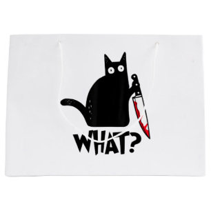 Kat wat grappig zwart kat Shirt moorddadig kat met Groot Cadeauzakje