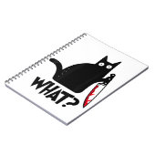 Kat wat grappig zwart kat Shirt moorddadig kat met Notitieboek (Linkerzijde)