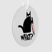 Kat wat grappig zwart kat Shirt moorddadig kat met Ornament (voorkant)