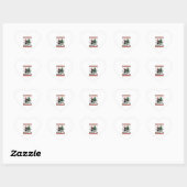 Kat wat grappig zwarte kat die met kerstbomen rond hart sticker (Vel)