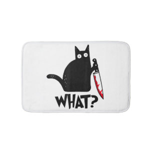 Kat Wat_ Grappige Zwarte Kat Badmat