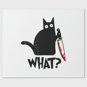 Kat Wat_ Grappige Zwarte Kat  Cadeaupapier