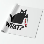 Kat Wat_ Grappige Zwarte Kat Cadeaupapier (Uitgerold)