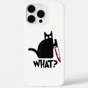 Kat Wat_ Grappige Zwarte Kat iPhone 16 Pro Max Hoesje