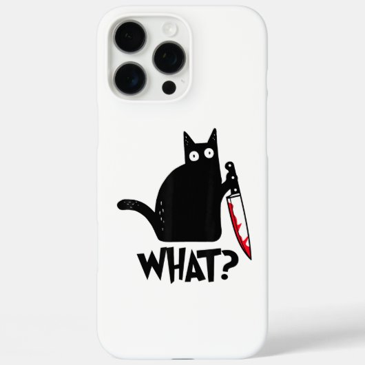Kat Wat_ Grappige Zwarte Kat Case-Mate iPhone Case (Achterkant)