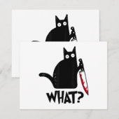 Kat Wat_ Grappige Zwarte Kat  Informatiekaartje (Voorkant / Achterkant)