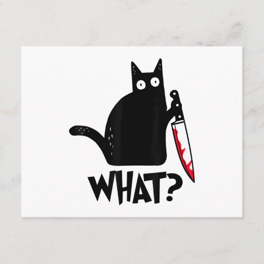 Kat Wat_ Grappige Zwarte Kat  Informatiekaartje (Voorkant)