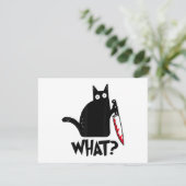 Kat Wat_ Grappige Zwarte Kat  Informatiekaartje (Staand voorkant)
