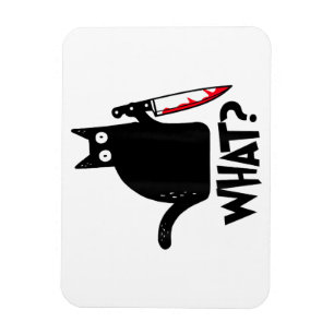 Kat Wat_ Grappige Zwarte Kat Magneet