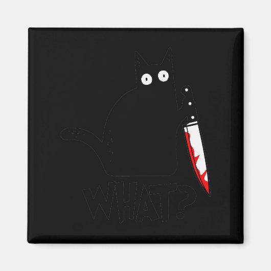 Kat Wat_ Grappige Zwarte Kat Moorddadige Kat Met M Magneet (Voorkant)