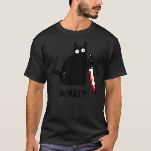 Kat wat grappige zwarte kat, moorddadige kat met n t-shirt