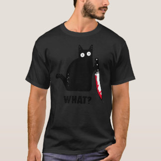 Kat wat grappige zwarte kat, moorddadige kat met n t-shirt