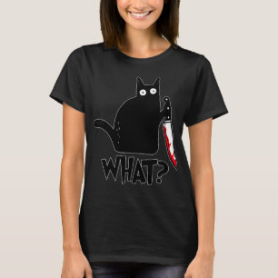 Kat wat grappige zwarte kat, moorddadige kat met n t-shirt
