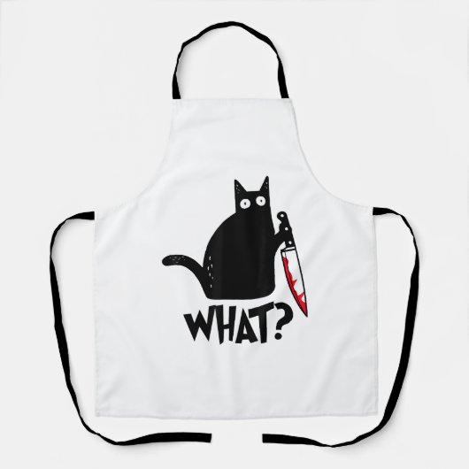 Kat Wat_ Grappige Zwarte Kat  Schort (Voorkant)