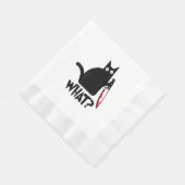 Kat Wat_ Grappige Zwarte Kat Servet (Hoek)