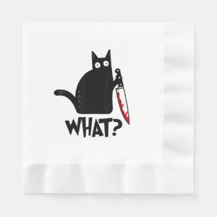 Kat Wat_ Grappige Zwarte Kat Servet