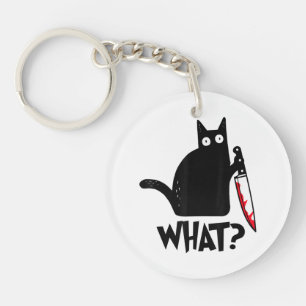 Kat Wat Grappige Zwarte Kat Shirt Moorddadige Kat  Sleutelhanger