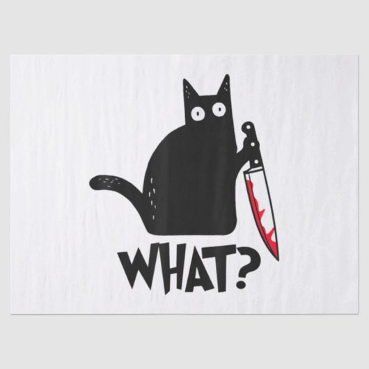 Kat Wat_ Grappige Zwarte Kat Tissuepapier (Voorkant)