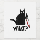 Kat Wat_ Grappige Zwarte Kat Wijn Etiket (Enkel label)