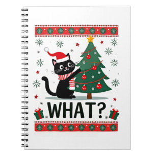 Kat Wat Leuke Zwarte Kat Die Kerstboom Omverduwt L Notitieboek