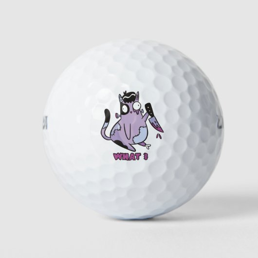 Kat Wat - Moorddadige Kat - Zombie Kat Golfballen (Voorkant)