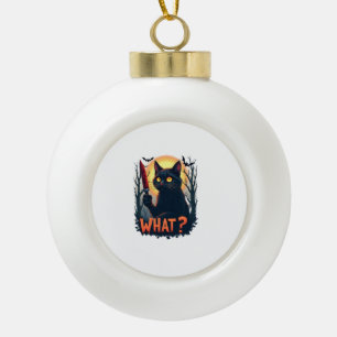 Kat Wat Moorddadige Zwarte Kat Met Mes Kostuum Ha Keramische Bal Ornament