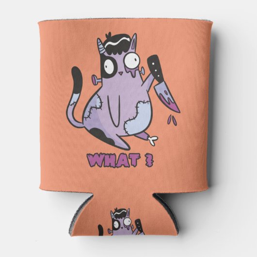 Kat Wat? Murderous Cat, Zombie Cat Halloween Blikjeskoeler (Voorkant)