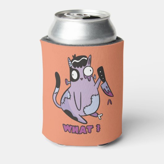 Kat Wat? Murderous Cat, Zombie Cat Halloween Blikjeskoeler (Blikje Achterkant)