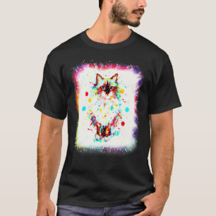 Kat Water Kleur Liefde R Papa Mama Jongen Meisje T T-shirt