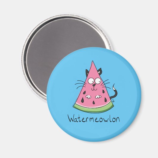 Kat Watermeloen Kind Magneet (Voorkant / Achterkant)