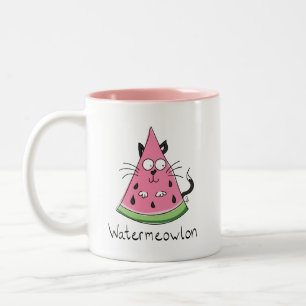 Kat Watermeloen Kind Tweekleurige Koffiemok