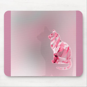 Kat Waterverf Dier voor regenboogroze katten Muismat