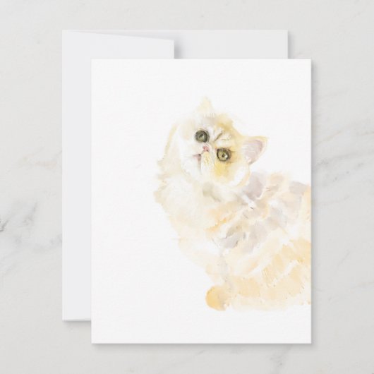 Kat Waterverf Kunst door Shelley Bedankkaart (Voorkant)