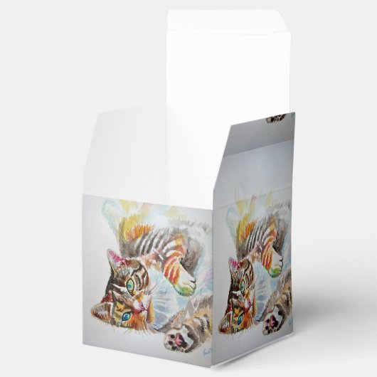 Kat Waterverf op zaterdag Bedankdoosjes (Geopend)