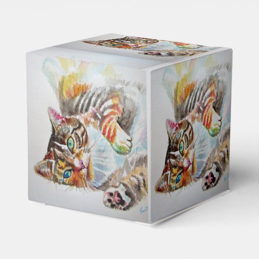 Kat Waterverf op zaterdag Bedankdoosjes (Achterkant)