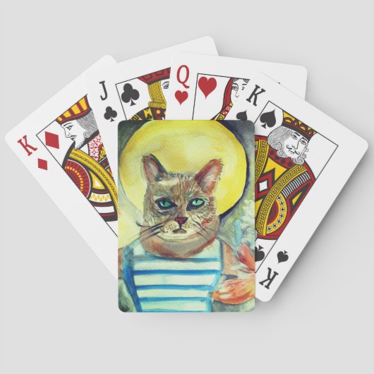 Kat waterverf pokerkaarten (Achterkant)