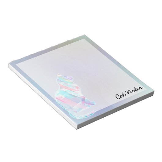 Kat Waterverf Regenboogdier voor kattenbroodjes Notitieblok (Schuin)