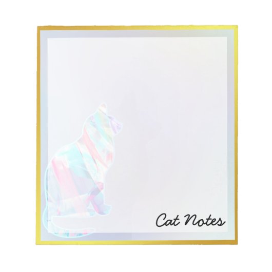 Kat Waterverf Regenboogdier voor kattenbroodjes Notitieblok (Voorkant)