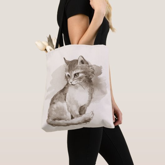 Kat. Waterverf Tote Bag (Dichtbij)