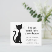 Kat We hebben een nieuw adres verplaatst Aankondigingskaart (Staand voorkant)