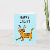 Kat Wearing Rabbit Ears Happy Pasen Kaart (Voorkant)