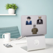 Kat Wearing Suit Sticker (Laptop op bureau)
