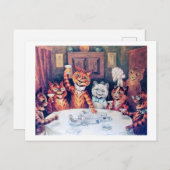 Kat Wedding, huwelijk, bride, Louis Wain Briefkaart (Voorkant / Achterkant)