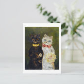 Kat Wedding, huwelijk, bride, Louis Wain Briefkaart (Staand voorkant)