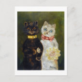 Kat Wedding, huwelijk, bride, Louis Wain Briefkaart (Voorkant)
