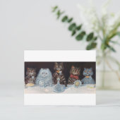 Kat Wedding, huwelijk, bride, Louis Wain Briefkaart (Staand voorkant)