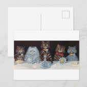 Kat Wedding, huwelijk, bride, Louis Wain Briefkaart (Voorkant / Achterkant)