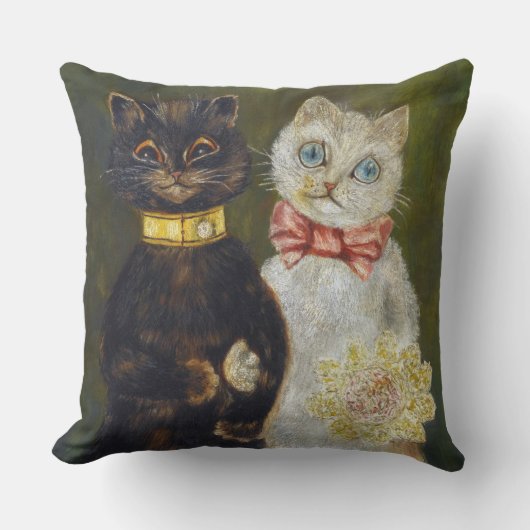 Kat Wedding, huwelijk, bride, Louis Wain Buitenkussen (Voorkant)
